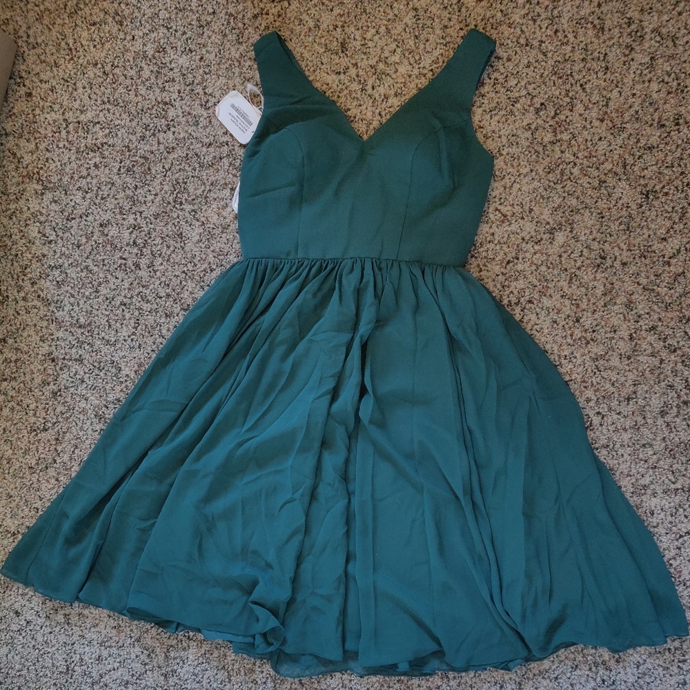 Jj' s house dark green formal knee length dress